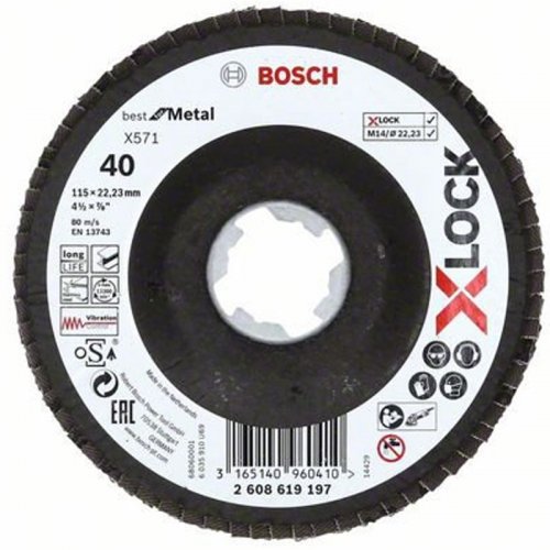 Lamelový kotouč lomené provedení Best for Metal 115mm Bosch X-LOCK 2608619197
